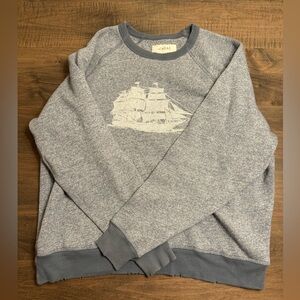 The Great. Sweatshirt/ Gray Sweater with Ship Design